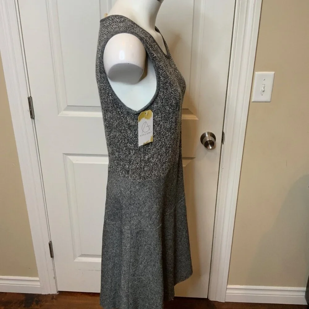 Brooks Brothers Black & White Speckled Tweed Sleeveless Fit & Flare Dress Sze 10